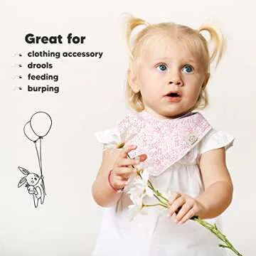 10-Pack Organic Baby Bandana Bibs for Girls and Boys