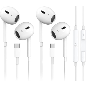 Mutsrd 2 Pack-USB C Headphones for iPhone 16/15 Type C Earbuds Wired Earphones with Mic & Remote Con...