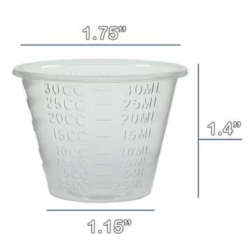 NSI 100 Epoxy Resin Mixing Cups 30ml (1 Oz) Graduated Plastic by NetSellsIt