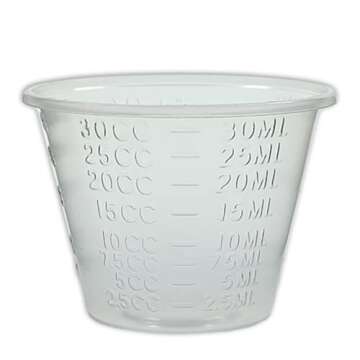 NSI 100 Epoxy Resin Mixing Cups 30ml (1 Oz) Graduated Plastic by NetSellsIt