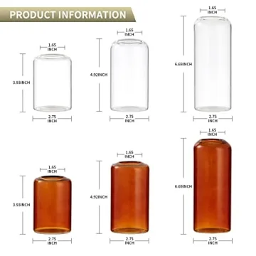 FORYILLUMI Hand Blown Glass Bud Vases Set for Home Decor