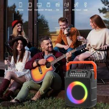 VTSGN Portable Karaoke Machine with Wireless Microphones