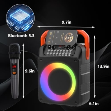 VTSGN Portable Karaoke Machine with Wireless Microphones