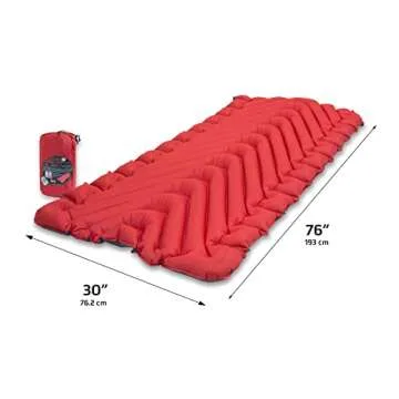 Klymit Insulated Static V Luxe Inflatable Sleeping Pad for Camping, Lightweight Hiking and Backpacki...