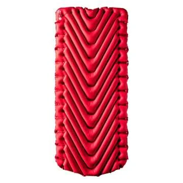 Klymit Insulated Static V Luxe Inflatable Sleeping Pad for Camping, Lightweight Hiking and Backpacking Air Bed For Cold Weather,Red