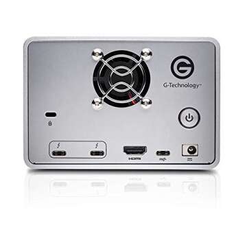 G-Technology 20TB G-RAID with Thunderbolt 3, USB-C (USB 3.1 Gen 2), and HDMI, Removable Dual Drive Storage System, Silver - 0G05763-1
