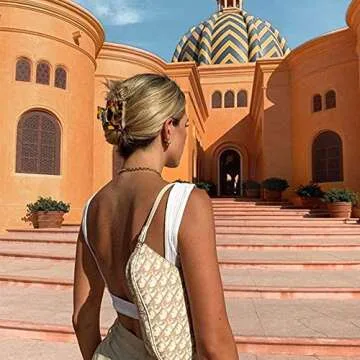 MagicSky 4PCS Hair Claw Clips, Acrylic Hair Banana Barrettes, Celluloid French Butterfly Jaw Clips, Tortoise Shell Grip Pin Teeth Clamp -Leopard print Stylish Hair Accessories for Women Girls