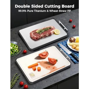 Titanium Cutting Board for Kitchen, Double Sided Non Toxic Titanium Cutting Board with JUICE GROOVE,...