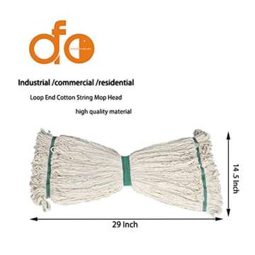 OFO Loop-End Cotton String Mop Head，Heavy Duty String Mop Refills, Mop Head Replacement for Home/I...