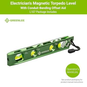 Greenlee L107 Electrician's Magnetic Torpedo Level for Accurate Measurements