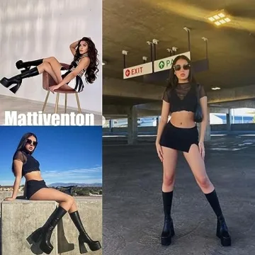 Mattiventon Chunky Platform Boots Stylish Comfort