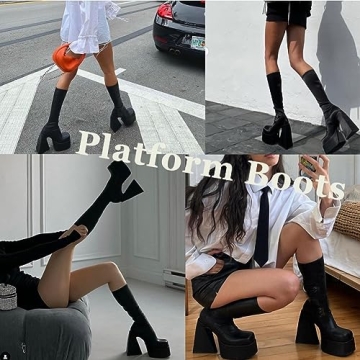 Mattiventon Chunky Platform Boots Stylish Comfort