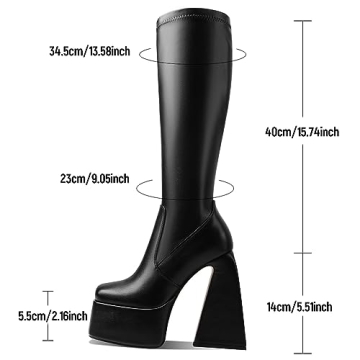 Mattiventon Chunky Platform Boots Stylish Comfort