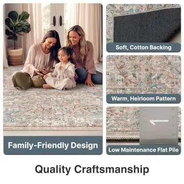 Elegant Ivory & Blue Oriental Rug for All Spaces