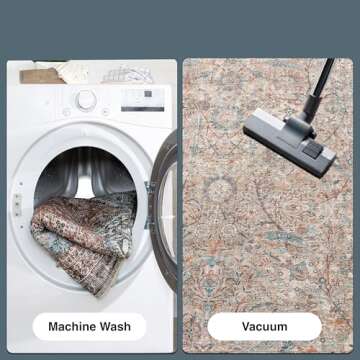 Elegant Ivory & Blue Oriental Rug for All Spaces