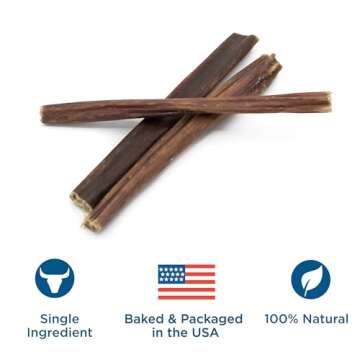 Best Bully Sticks 6 Inch Gullet Sticks - 25 Count (Pack of 1) - Natural, Thin, Hollow Esophagus Snack, Rawhide Alternative