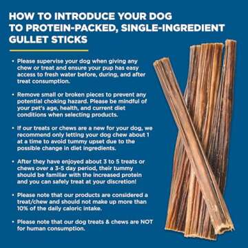 Best Bully Sticks 6 Inch Gullet Sticks - 25 Count (Pack of 1) - Natural, Thin, Hollow Esophagus Snack, Rawhide Alternative