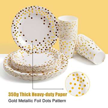 HOMIX 175 Piece Gold Party Supplies Set - Elegant Tableware for 25 Guests