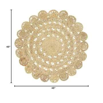 Shop LR Home Sunshine Golden Natural Jute Area Rug 4' Round