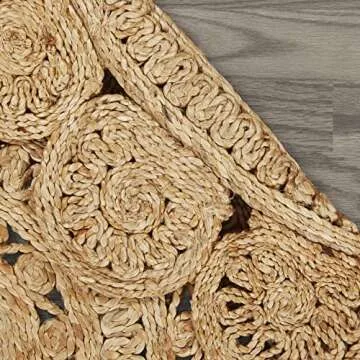 Shop LR Home Sunshine Golden Natural Jute Area Rug 4' Round