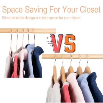 Koobay 16.5" Rose Gold Copper Clothes Hangers - 60 Pack