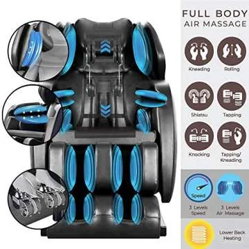 KTN Massage Chair, Shiatsu Massage Chairs with S-Track, 3D Massage Chair Zero Gravity Full Body and Recliner with Heat,Vibrating & Foot Roller (Black)
