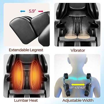 KTN Massage Chair, Shiatsu Massage Chairs with S-Track, 3D Massage Chair Zero Gravity Full Body and Recliner with Heat,Vibrating & Foot Roller (Black)