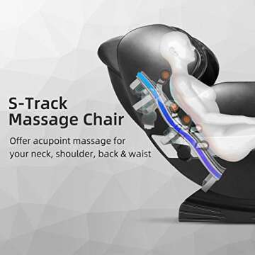 KTN Massage Chair, Shiatsu Massage Chairs with S-Track, 3D Massage Chair Zero Gravity Full Body and Recliner with Heat,Vibrating & Foot Roller (Black)