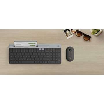 Logitech K580 Slim Multi-Device Wireless Keyboard for Chrome OS - Bluetooth/USB Receiver, Easy Switch, 24 Month Battery, Desktop, Tablet, Smartphone, Laptop Compatible