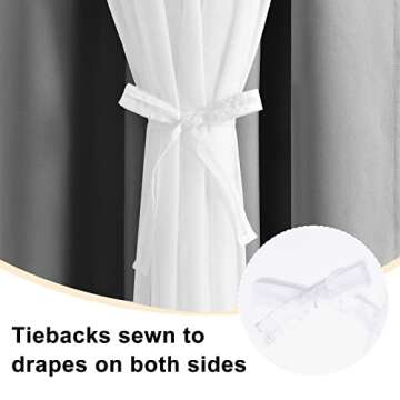 Hiasan Grey Blackout Curtains with Sheer Overlay