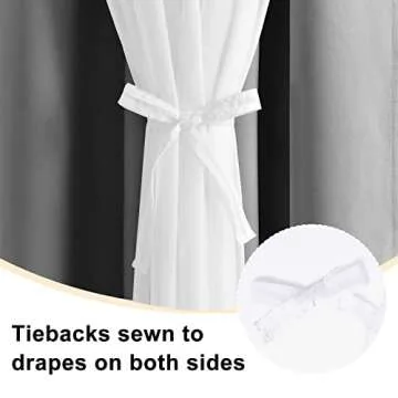 Hiasan Grey Blackout Curtains with Sheer Overlay