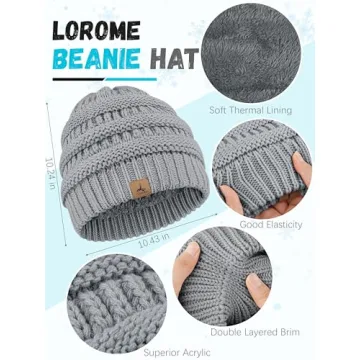 Warm Fleece Winter Beanie, Scarf, Gloves Set for All