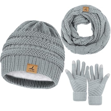 Warm Fleece Winter Beanie, Scarf, Gloves Set for All