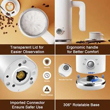 Vorbula Electric 4-in-1 Milk Frother for Coffee Lovers