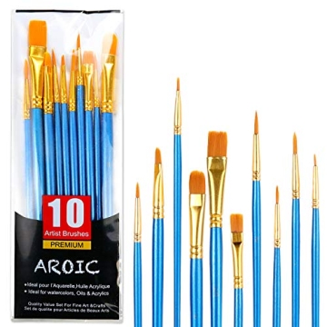 10-Piece Acrylic Paint Brush Set for Artists - High Quality