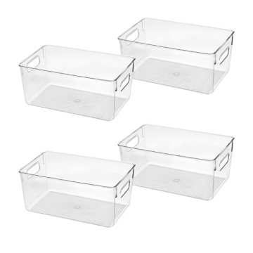 Clear Plastic Storage Bins, Pantry Organizers and Storage Containers Fridge Organizer Bins Kitchen C...