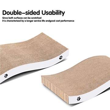 Cat Scratcher, Large Scratch Pad, Durable Corrugated Cardboard Scratching Board for Indoor Cats, Heavy Duty, Double-Sided Usability, Recyclable, with Catnip