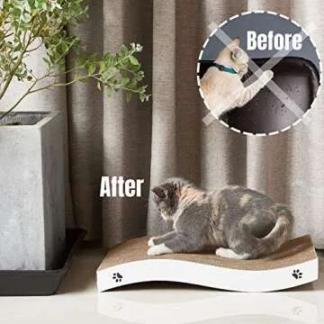 Cat Scratcher, Large Scratch Pad, Durable Corrugated Cardboard Scratching Board for Indoor Cats, Heavy Duty, Double-Sided Usability, Recyclable, with Catnip