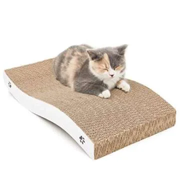 Cat Scratcher, Large Scratch Pad, Durable Corrugated Cardboard Scratching Board for Indoor Cats, Heavy Duty, Double-Sided Usability, Recyclable, with Catnip