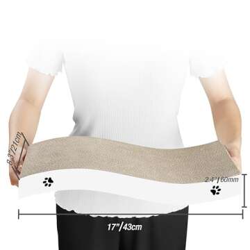 Cat Scratcher, Large Scratch Pad, Durable Corrugated Cardboard Scratching Board for Indoor Cats, Heavy Duty, Double-Sided Usability, Recyclable, with Catnip