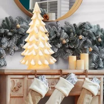 Elegant Bdor White Christmas Tree with Lights for Gifting