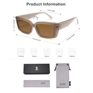Trendy Rectangular SOJOS Sunglasses for Everyone