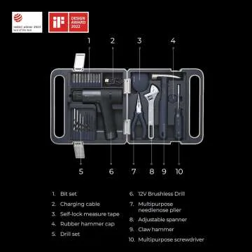 HOTO Cordless Brushless Drill Set – Smart & Practical