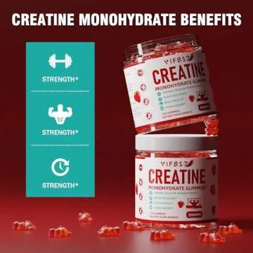 VIFSSG Creatine Monohydrate Gummies 5 g for Men & Women, 120 Sugar Free Gummies with 200 Mg Magnesium Glycinate, 200 Mg L-Threonate for Muscle Support, Energy Boost