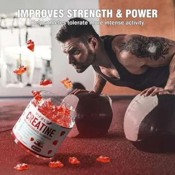 VIFSSG Creatine Monohydrate Gummies 5 g for Men & Women, 120 Sugar Free Gummies with 200 Mg Magnesium Glycinate, 200 Mg L-Threonate for Muscle Support, Energy Boost