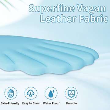 Angel Wing Cloud Keyboard Wrist Rest, Soft Leather Memory Foam Keyboard Wrist Support for Pain Relief, Ergonomic Anti-Slip Computer Palm Rest for PC Gaming/Laptop/Hand Pad/Cute Desk(1-Wing Blue)