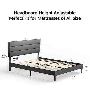 BONSOIR Modern Full Size Upholstered Bed Frame with Tufted Headboard