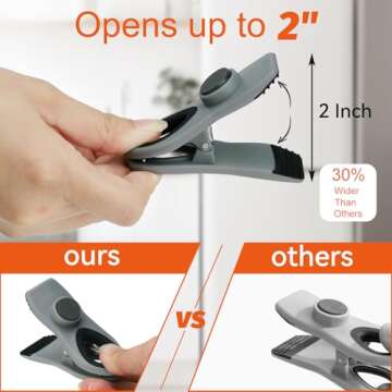 TACGEA Chip Clips, Magnetic Bag Clips with Air Tight Seal for Food Storage, 12 Pieces, Multicolor