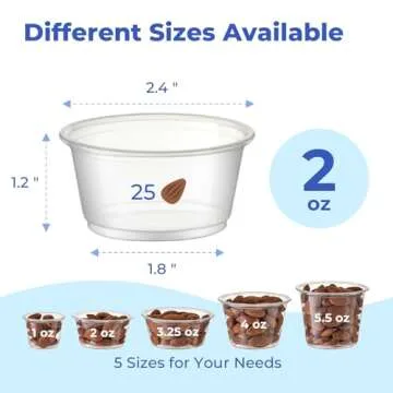 Fit Meal Prep 250 Pack 2 oz Jello Shot Cups with Lids, Disposable Souffle Portion Cups for Sauce