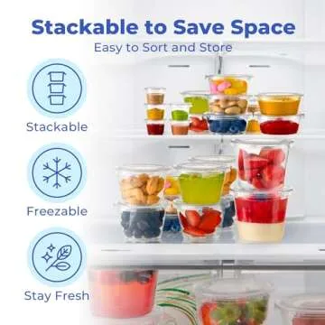 Fit Meal Prep 250 Pack 2 oz Jello Shot Cups with Lids